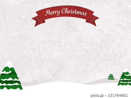 水彩の雪景色のクリスマス背景フレームイラスト(メリークリスマス) 水彩の雪景色のクリスマス背景フレームイラスト(メリークリスマス) 131764661