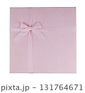 Pink, elegant box with a ribbon or a bow suitable for packing gifts isolated 131764671