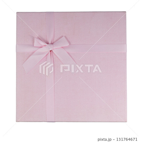 Pink, elegant box with a ribbon or a bow suitable for packing gifts isolated Pink, elegant box with a ribbon or a bow suitable for packing gifts isolated 131764671