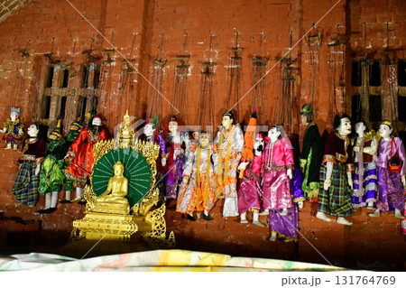 ミャンマー、バガン、操り人形ショー、操り人形 131764769