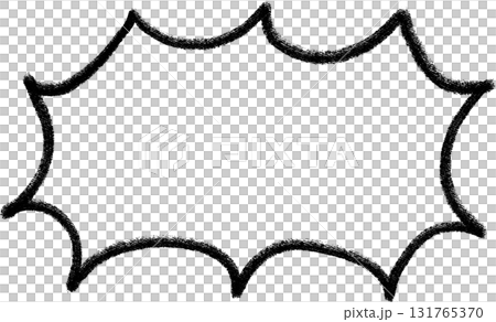 A spiky speech bubble with black crayon touches 131765370