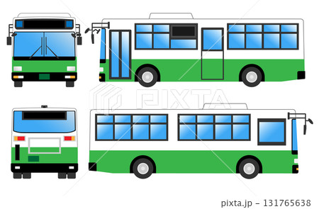 正面、後ろ、横から見た路線バス 正面、後ろ、横から見た路線バス 131765638
