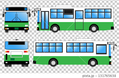 正面、後ろ、横から見た路線バス 正面、後ろ、横から見た路線バス 131765638
