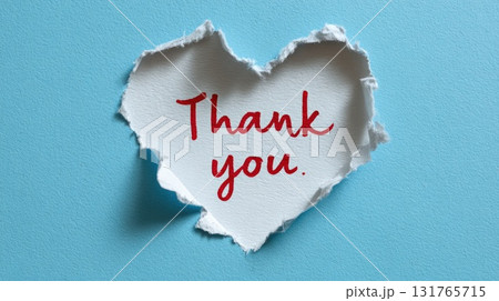 red thank you letter in form of heart 131765715
