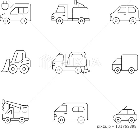 Public Transport Icon. City, Service and Municipal Transport. Transportation, vehicle icon set. Vector glyph pictograms of travel, logistics, public transit concepts. 131765899