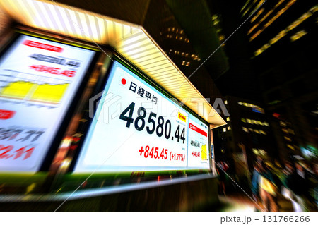 日本の東京都市景観初4万8000円台・最高値更新4万8580円44銭・株価/終値=9日、日本橋兜町 日本の東京都市景観初4万8000円台・最高値更新4万8580円44銭・株価/終値=9日、日本橋兜町 131766266