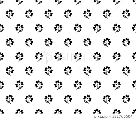 Flower geometric pattern. Seamless vector background. White and black ornament. Ornament for fabric, wallpaper, packaging. Decorative print. Flower geometric pattern. Seamless vector background. White and black ornament. Ornament for fabric, wallpaper, packaging. Decorative print. 131766504