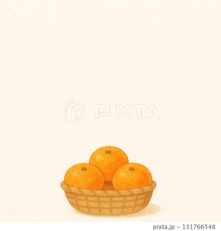みかんシリーズ：かご入りみかんボトム背景 131766548