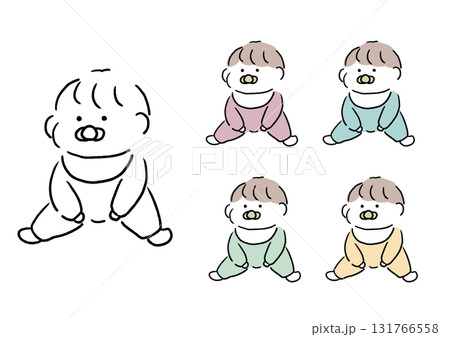 お座りする赤ちゃん 131766558