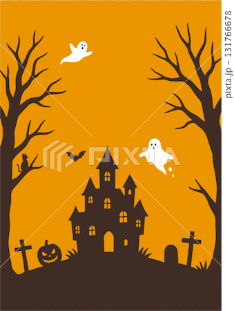 Haunted house and ghost Halloween background Haunted house and ghost Halloween background 131766678
