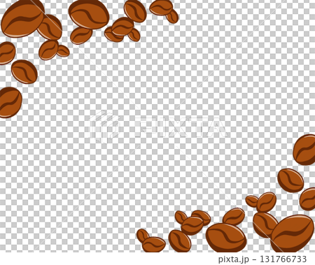 咖啡豆框架材料 | 咖啡館海報、菜單背景、商店卡片和食品包裝的設計材料 131766733