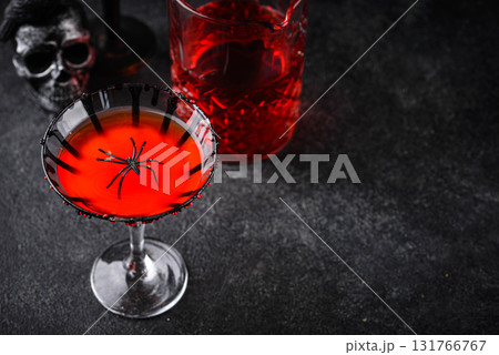 Spooky red Halloween monster cocktail 131766767