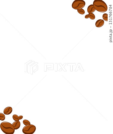 コーヒー豆フレーム素材｜カフェポスターやメニュー背景、ショップカードや食品パッケージにおすすめ 131766784