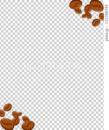 コーヒー豆フレーム素材｜カフェポスターやメニュー背景、ショップカードや食品パッケージにおすすめ 131766784