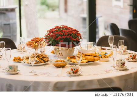 A beautiful table set for an autumn celebration. A beautiful table set for an autumn celebration. 131767031