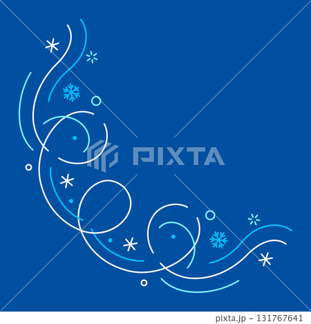 Winter linear corner. Holiday filigree background with snowflakes. 131767641