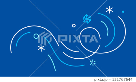 Winter linear element. Holiday filigree border with snowflakes. Winter linear element. Holiday filigree border with snowflakes. 131767644