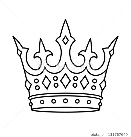 Royal crown illustration. Graphic stylized line icon. Royal crown illustration. Graphic stylized line icon. 131767649