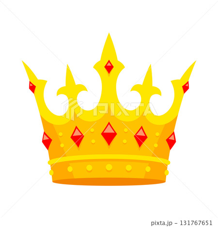 Royal crown illustration. Graphic stylized gold icon. 131767651