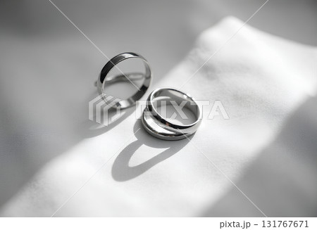 white gold ring with diamond isolated on grey 131767671