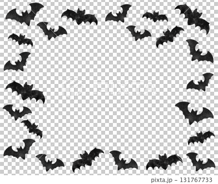 Watercolor bat frame material | Halloween card, poster, autumn night background design 131767733