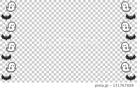 Halloween ghost and bat pixel art frame material/decorative frame 131767889