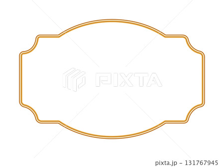 Golden shiny realistic 3d frame. Islamic ornamental decorative element, Indian window, arabic border, morocco shapes. Vector illustration for invitation, greeting card, decorative design 131767945