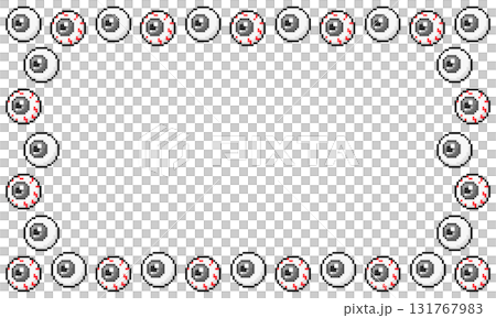 Eyeball pixel art Halloween frame material / Game-style Halloween background 131767983