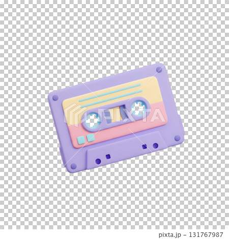 Colorful Pastel Retro Cassette Tape 131767987