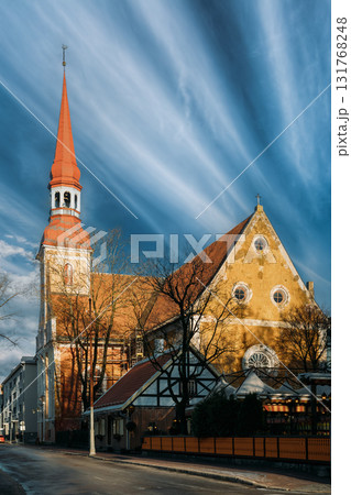 Parnu, Estonia. View Of Lutheran Church Of St. Elizabeth In Sunny Winter Day Parnu, Estonia. View Of Lutheran Church Of St. Elizabeth In Sunny Winter Day 131768248