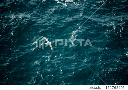 Abstract blue sea water with white wave for background. High quality photo 131768403