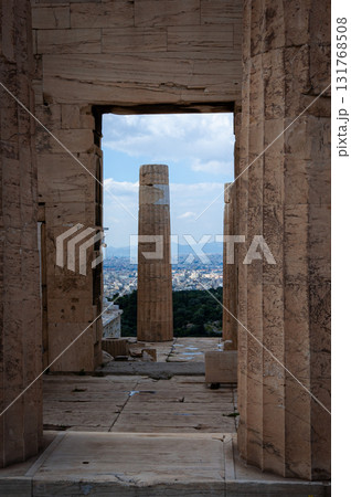 Parthenon temple on a sinset. Acropolis in Athens, Greece. The Parthenon is a temple on the Athenian Acropolis in Greece, dedicated to the goddess Athena. 131768508