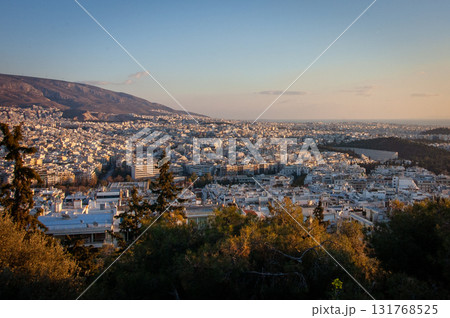 The picture is taken from Lycabettus hill - the famous view point of the city and its highest point. The picture is taken from Lycabettus hill - the famous view point of the city and its highest point. 131768525