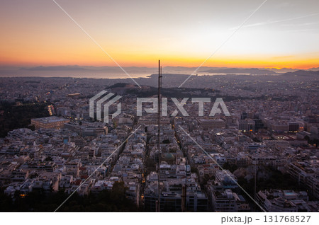 The picture is taken from Lycabettus hill - the famous view point of the city and its highest point. The picture is taken from Lycabettus hill - the famous view point of the city and its highest point. 131768527
