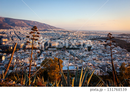 The picture is taken from Lycabettus hill - the famous view point of the city and its highest point. The picture is taken from Lycabettus hill - the famous view point of the city and its highest point. 131768539