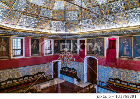 Coimbra , Portugal - Mar 14, 2025: Great hall of Acts, Sala grande dos actos in the University of Coimbra, Portugal 131768891