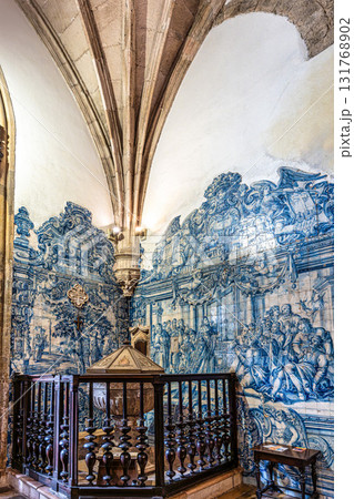 Coimbra , Portugal - Mar 15, 2025: Interior of Santa Cruz Monastery at Coimbra, Portugal Coimbra , Portugal - Mar 15, 2025: Interior of Santa Cruz Monastery at Coimbra, Portugal 131768902