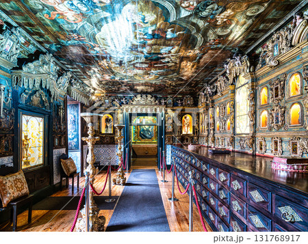Porto, Portugal - Mar 22, 2025: The interior of the Carmo church in Porto, Portugal with the altar in the background 131768917