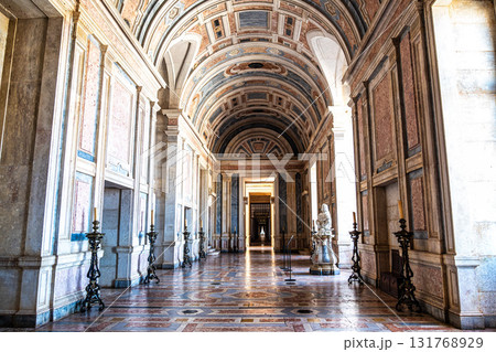 Mafra, Portugal - Apr 11, 2025: Interior of the Mafra National Palace at Mafra, Portugal. Mafra, Portugal - Apr 11, 2025: Interior of the Mafra National Palace at Mafra, Portugal. 131768929