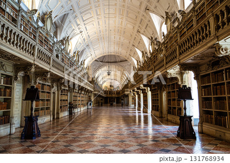 Mafra, Portugal - Apr 11, 2025: Interior of the Mafra National Palace at Mafra, Portugal. 131768934