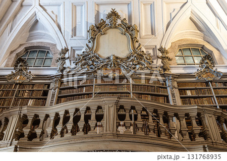 Mafra, Portugal - Apr 11, 2025: Interior of the Mafra National Palace at Mafra, Portugal. Mafra, Portugal - Apr 11, 2025: Interior of the Mafra National Palace at Mafra, Portugal. 131768935