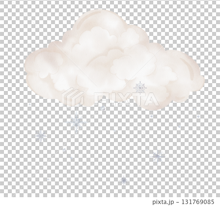 Christmas composition cloud with light blue snowflakes. Watercolor illustration isolated on background for religious baptism invitation. Christmas composition cloud with light blue snowflakes. Watercolor illustration isolated on background for religious baptism invitation. 131769085