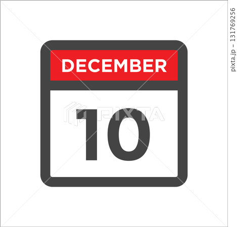 December 10 calendar icon with day of month 131769256