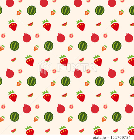 This delightful pattern features a variety of fruit line icons, including strawberries, watermelons, and pomegranates. This delightful pattern features a variety of fruit line icons, including strawberries, watermelons, and pomegranates. 131769784