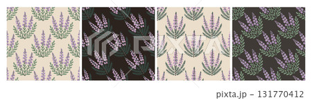 Blooming heather seamless pattern collection Blooming heather seamless pattern collection 131770412