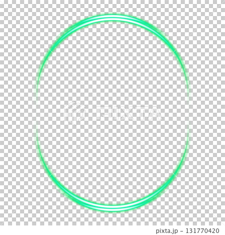Green glowing neon circular frame (transparent background) 131770420