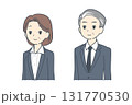中年のビジネスマンと中年のビジネスウーマンのイラスト 斜め 131770530