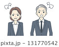 怒る中年のビジネスマンと中年のビジネスウーマンのイラスト 131770542