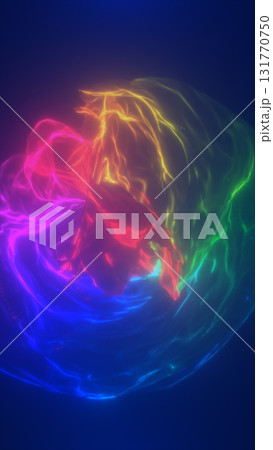 Vibrant multicolored light wave forming an abstract rainbow vortex 131770750