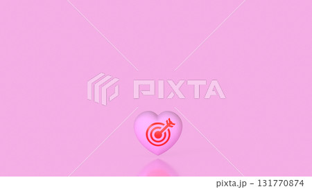 The Heart and blue eye target for romance or love concept 3d Rendering. 131770874